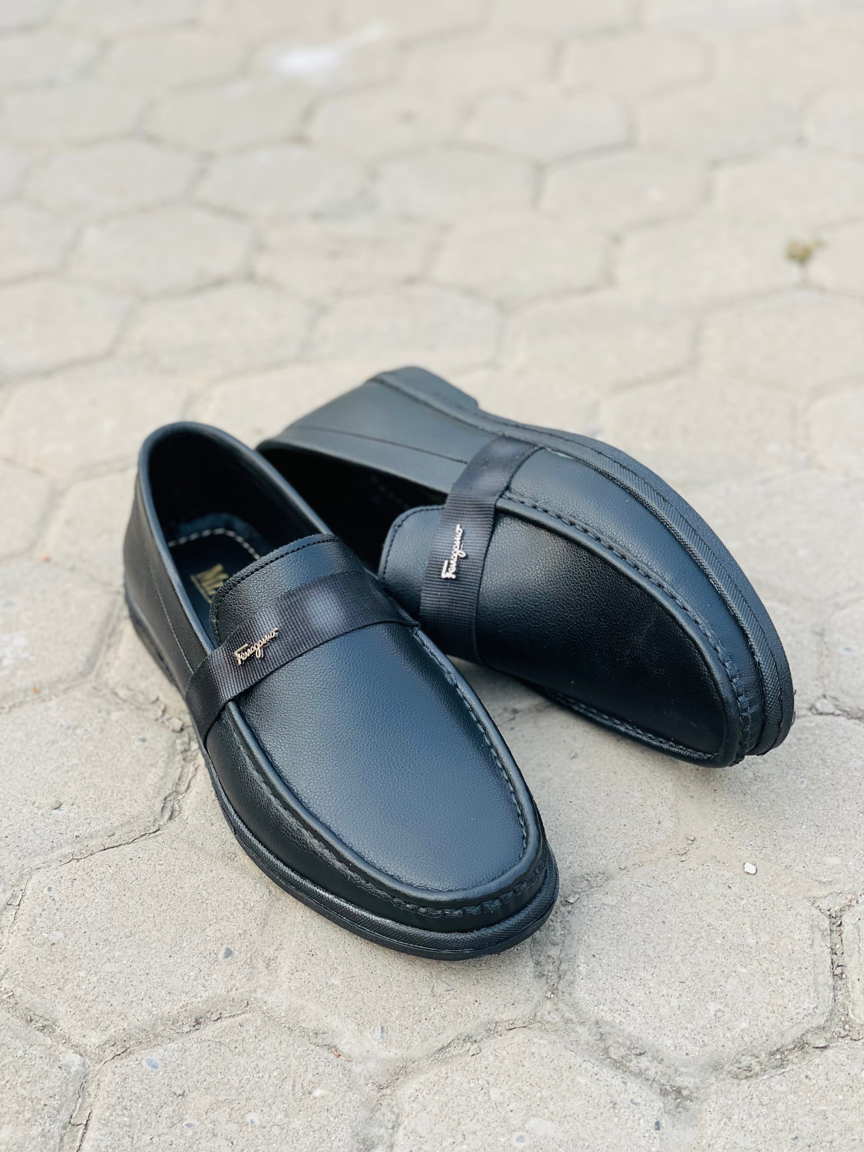 Handmade black loafer MS-0597