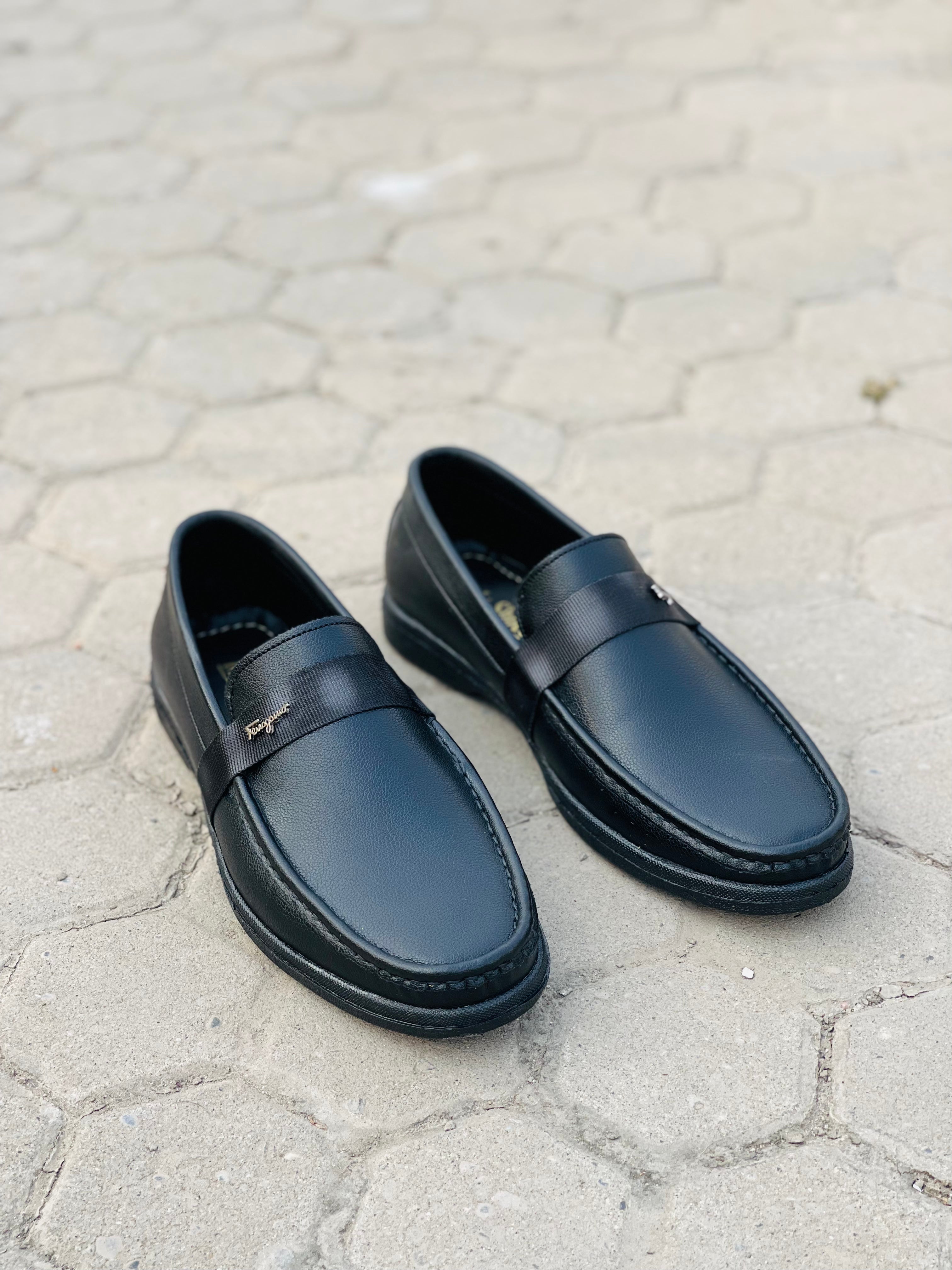 Handmade black loafer MS-0597