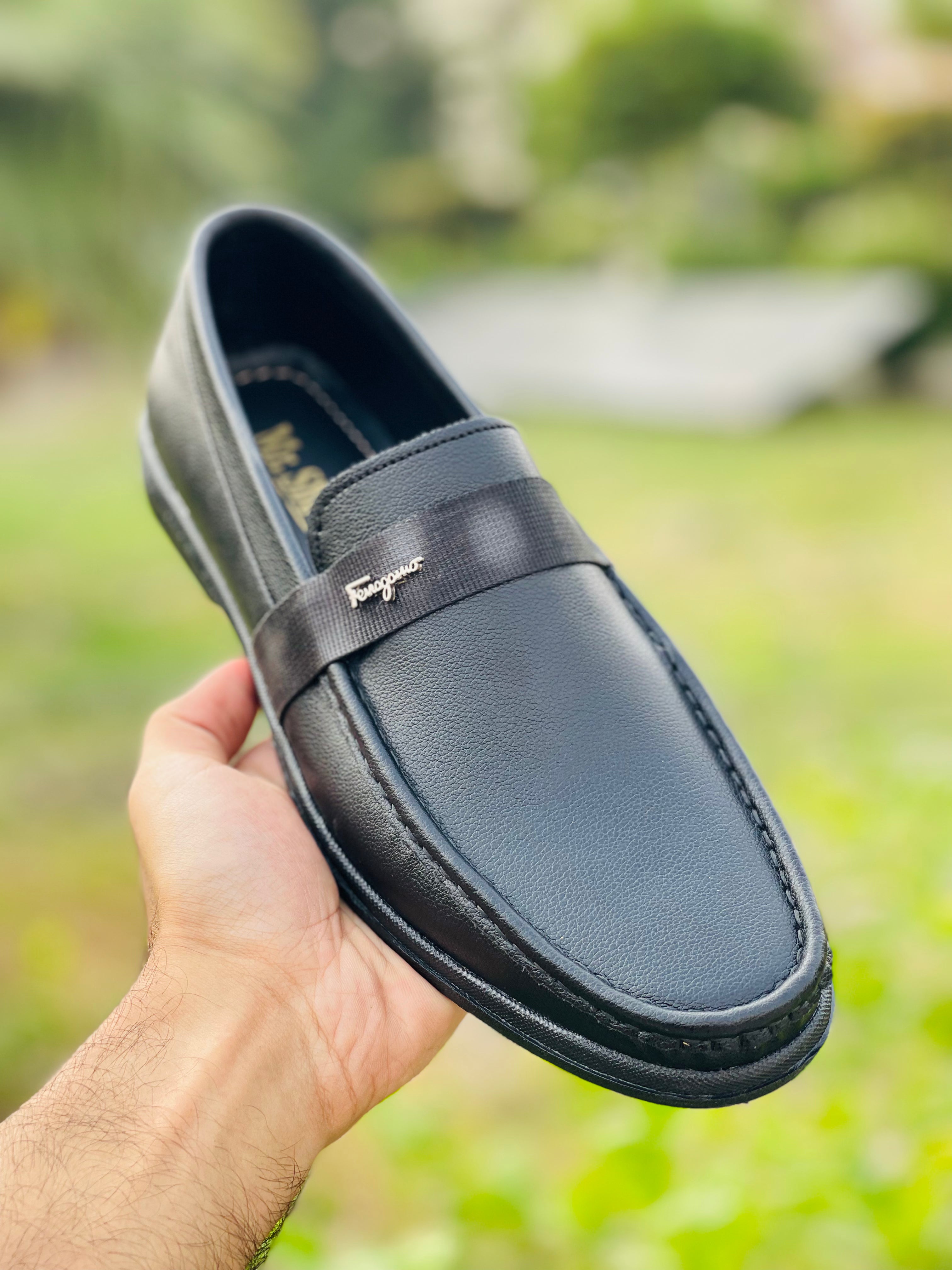Handmade black loafer MS-0597